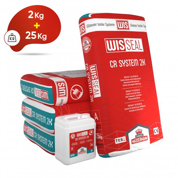 WISSEAL® CR SYSTEM 2K Dichtschlämme mit Kristallisierende - Mineralische Wirkstoffen für Positive und negative Abdichtung